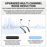 Advertisement for upgraded multi-channel noise reduction technology with a wireless earbud and sound wave graphics.