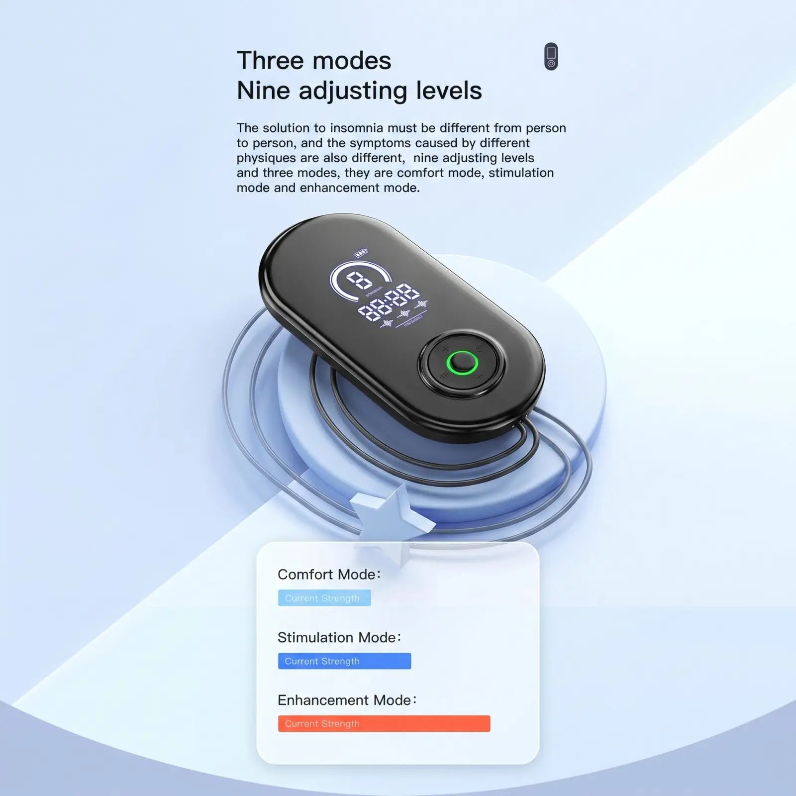CES Ear-Clip Sleep Aid Device with Micro-Current Stimulation, 3 Modes, 9 Intensity Levels, Rechargeable Portable Sleep Support Device
