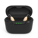 Digital RIC Hearing Aids for Seniors, Rechargeable Behind the Ear Hearing Amplifier with Button Control, Noise Reduction and Charging Case