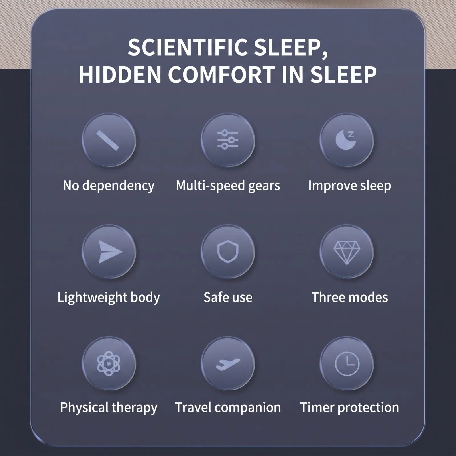 Low Frequency Pulse Sleep Aid Device with 28 Intensity Levels & 3 Modes