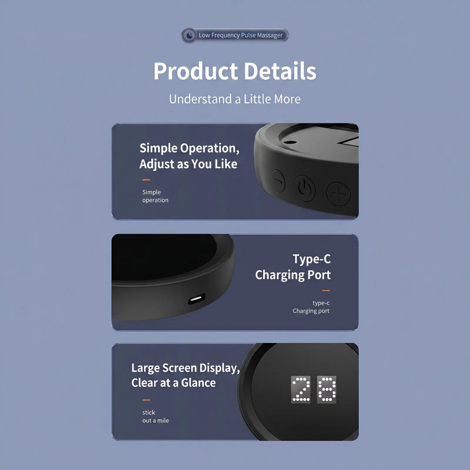 Low Frequency Pulse Sleep Aid Device with 28 Intensity Levels & 3 Modes